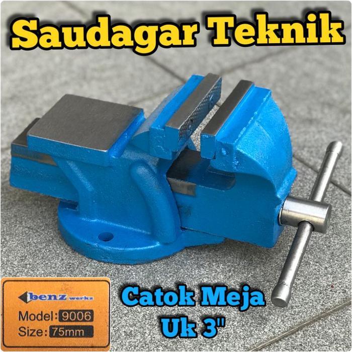 Ragum Catok Meja Besi 3 Inch Vice Table Benz 3" Catok Paron Alat Penjepit Besi