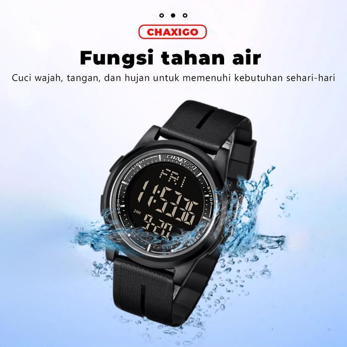 CHAXIGO Fashion Multifungsi Unisex Jam Tangan Pria Luar Ruangan Jam Alarm 5Bar Tahan Air Jam Tangan