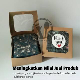 Box Snack Jendela Kraft 15x15x7 16x16x7 Dus Nasi Jendela isi 10