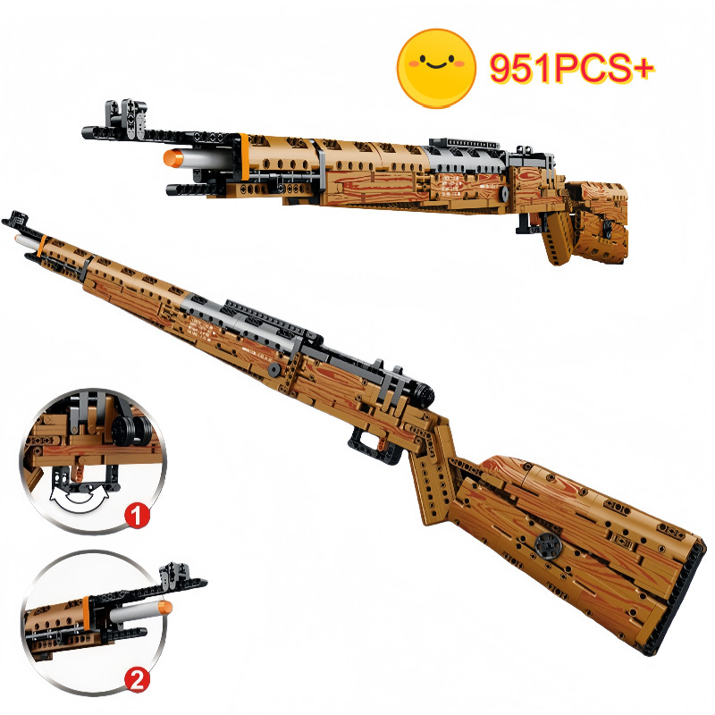 MOC 2025 WWII 98K Sniper Rifle Building Blocks Technical Assembly Bricks Set Gift for Kids Birthday