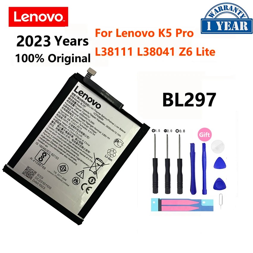 2023 Years 100% Original 4050mAh BL297 Replacement Battery For Lenovo K5 Pro L38111 L38041 Z6 Lite P