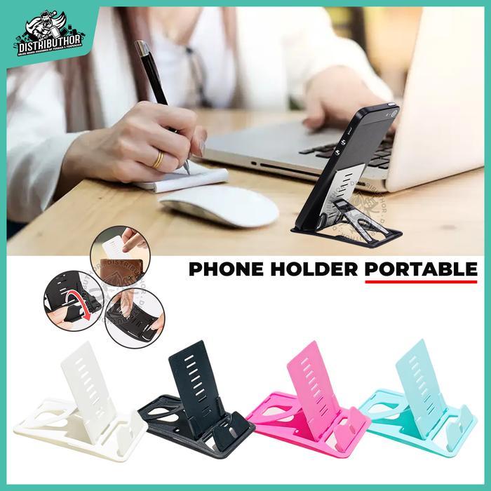 Holder Hp Meja Card Phone Mini Universal Stand Handphone Kecil Tipis Dudukan Tempat Sandaran Hape