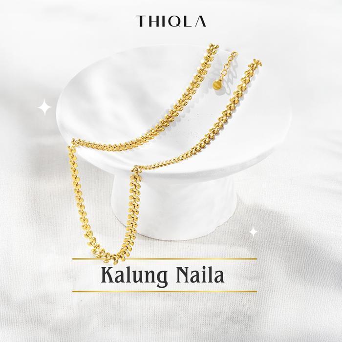 THIQLA - Kalung Layer NAILA - Kalung Serut - Kalung Wanita Remaja Mirip Kalung Emas Asli - Stainless