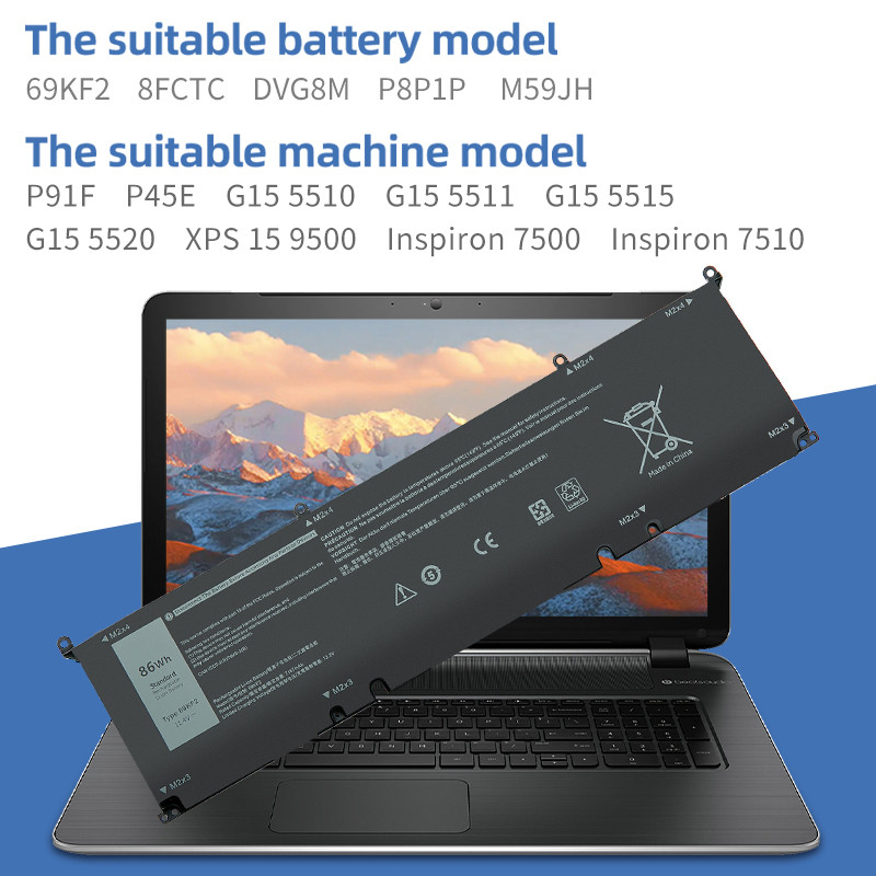 SUOZHAN Bateria for Dell Alienware, 69KF2, 8FCTC, 70N2F, Dell Alienware M15 M17 R3 XPS 15 9500 G7