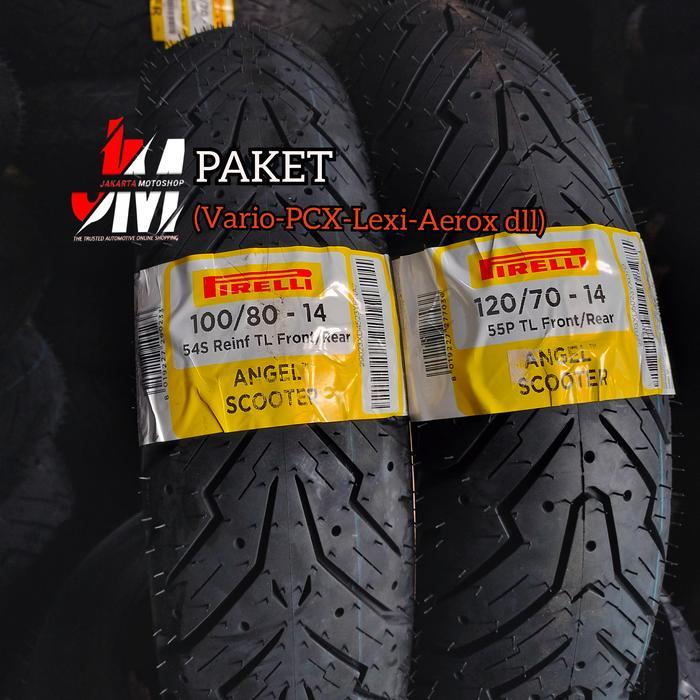 PAKET Ban 100/80-14 Dan 120/70-14 Pirelli Angel Scooter - Tubless