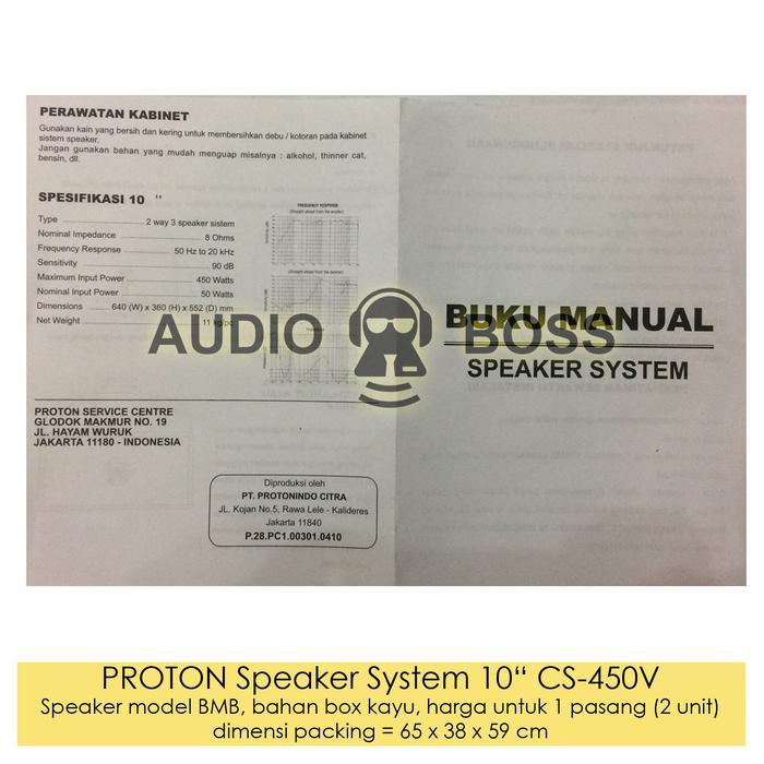 1 Proton Speaker Sistem Karaoke 10 10 Inch Proton Cs-450V Cs 450 V Terjamin