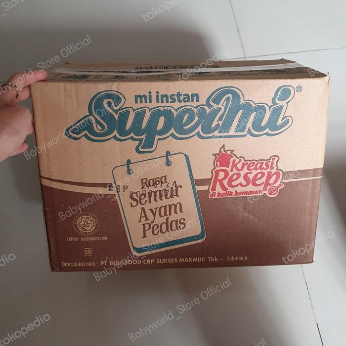 Sedia SuperMi mie khas MEDAN instan supermie SEMUR AYAM PEDAS (1 dus 40 pcs)