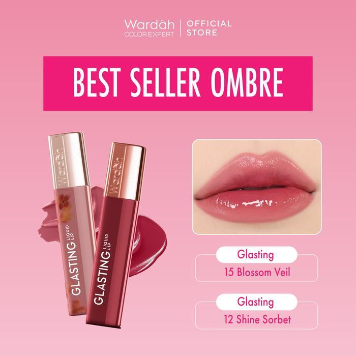 NEW PRODUCT WARDAH OMBRE GLASTING LIQUID LIP + MATTE LIP CREAM -LIP-STAIN-LIPGLOSS-LIPSTIK-LIP