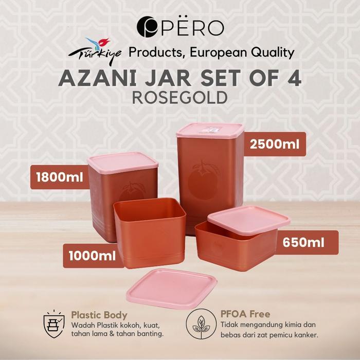 [MAKSAN] Pero Azani Jar Set Of 4 / Toples Plastik Set of 4 -2