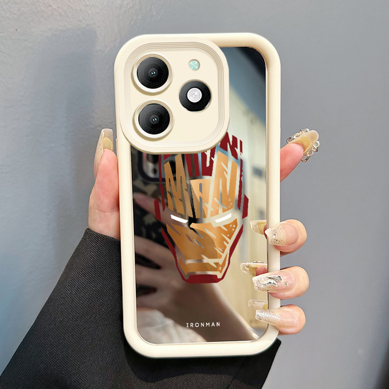 Casing Hp Untuk ITEL A90 Case Topeng Baju Zirah Keren Mirror Kasing silikon cocok pria dan wanita Ce