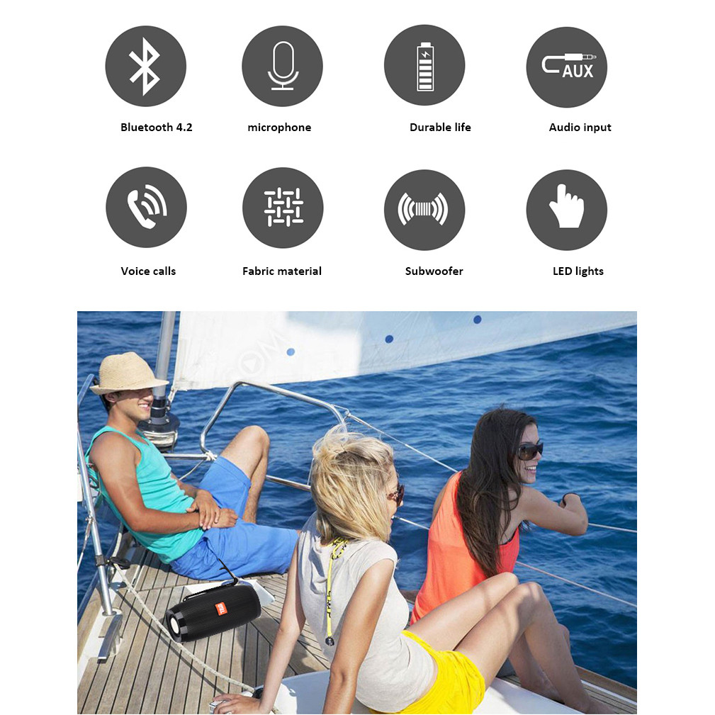 Outdoor Bluetooth Speaker Wireless Portable Radio FM Receiver Soundbar Music Sound Box Bar Subwoofer