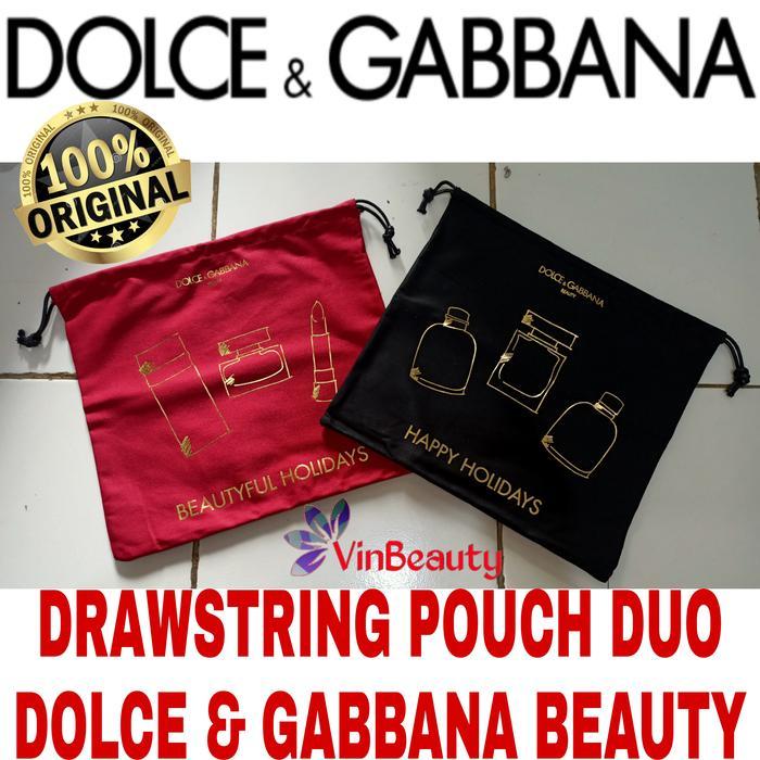 HOT SALE OriginaL Drawstring Pouch Duo Dolce & Gabbana Beauty Black & Red