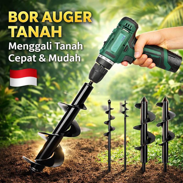 Mata Bor Tanah Biopori Alat Pelubang Tanah Penggali Taman Kebun Auger Spiral Drill Bit For Planting