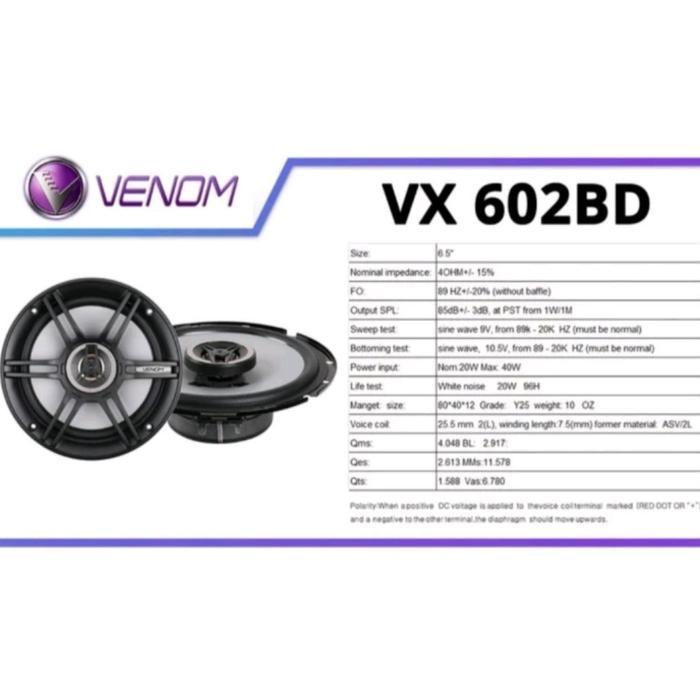 Speaker Venom Vx 602 Bd/Speaker Venom Coaxial Baby Diablo Series/Speaker Venom 602 Bd/Speaker Baby