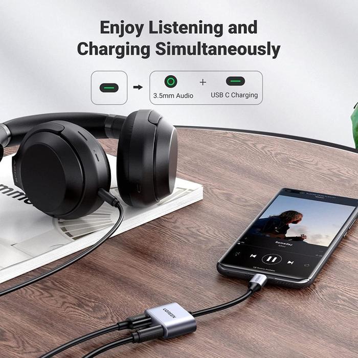 Ugreen Adapter Audio Splitter Dac Type C To Jack 3.5Mm Terlaris