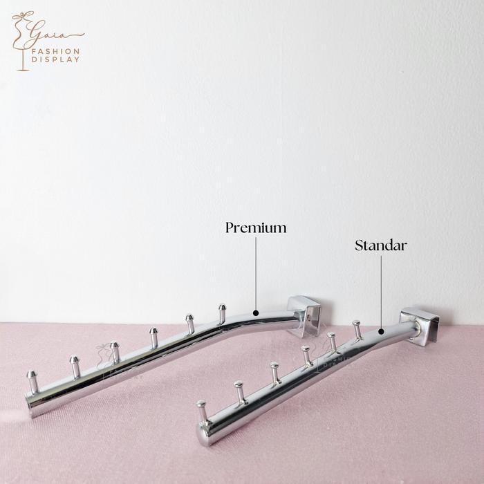 [] Hanger Suling Pipa Kotak / Suling Hanger Besi Chrome / Gantungan Baju
