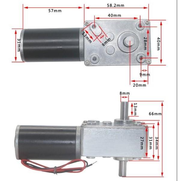 Motor DC 31ZY 12V 40RPM Dual Shaft