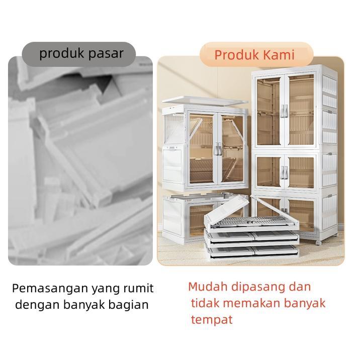 Plastik Susun Storage Box Lemari Pakaian Plastik Kotak Penyimpanan Baju Box Penyimpanan Serbaguna