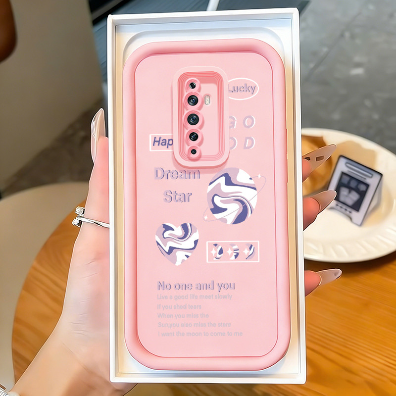 Casing Hp untuk OPPO Reno 2F Reno 2Z Case Purple Planet Kasing silikon Cesing murah Kesing Softcase