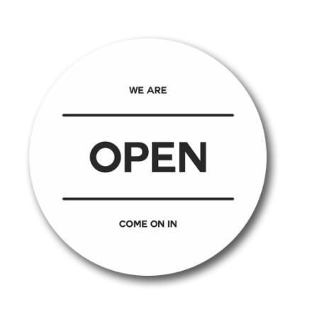 papan open close - SIGN OPEN CLOSE putih