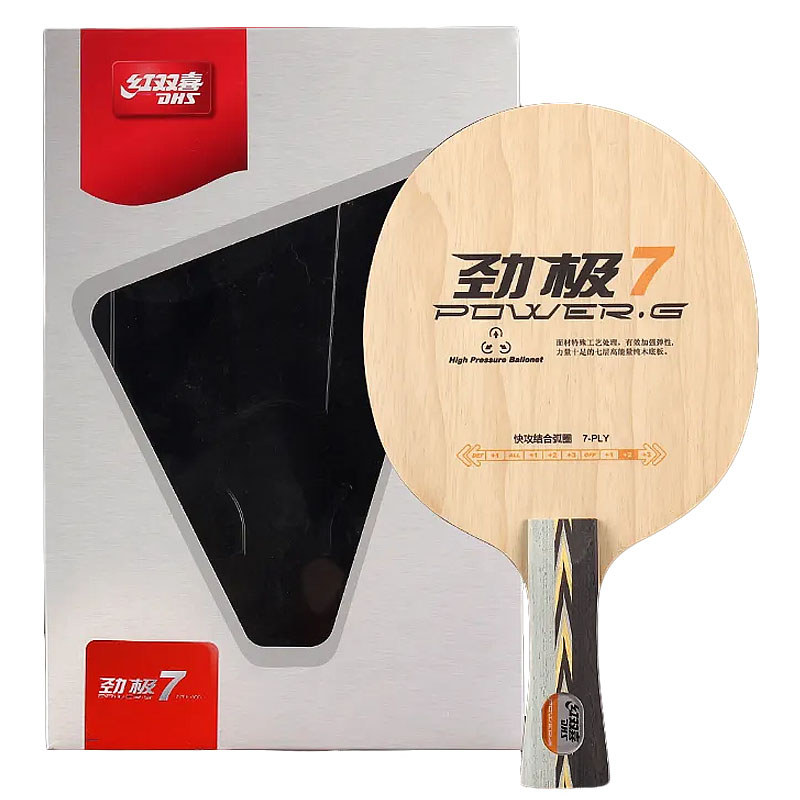 DHS Power G7 PG7 Table Tennis Racket 7 Pure Wood Offensive Good Support Ping Pong Blade with Origina