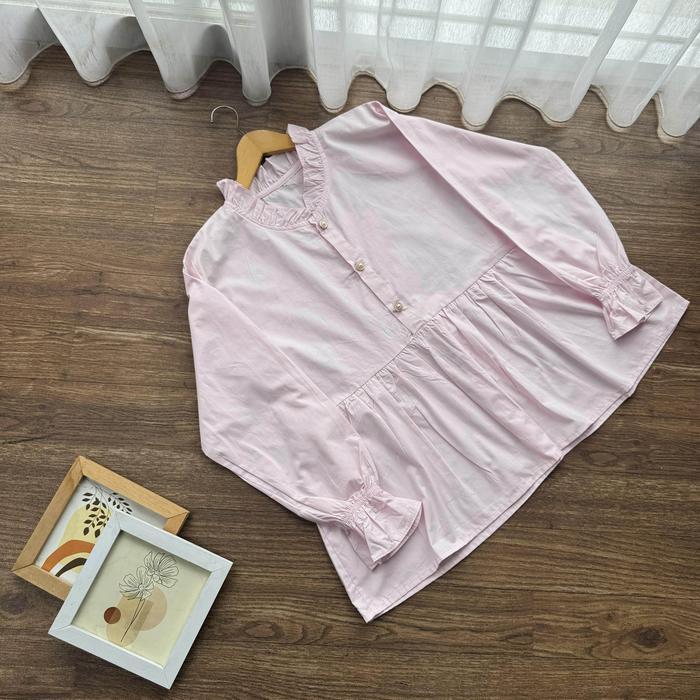 Savanna Blouse Wanita Blouse Poplin Atasan Wanita Kancing Gold Tbk