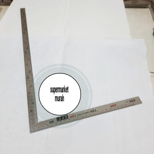 Penggaris Siku Meter L Stainless Steel 25 X 50 Cm Opt Besi Taiwan