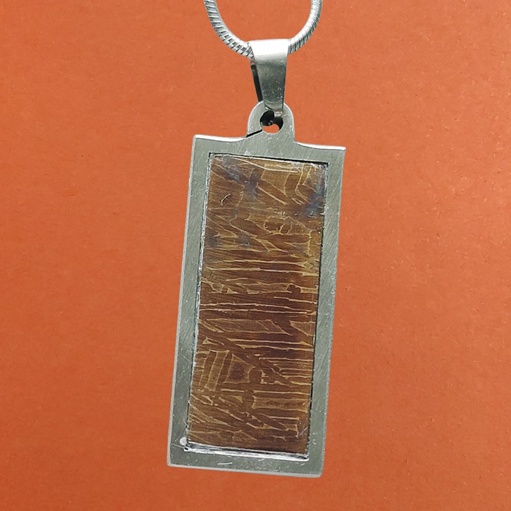 Muonionalusta Natural Meteorite Material Specimen Meteorite Necklace Iron Meteorite Pendant - TD123