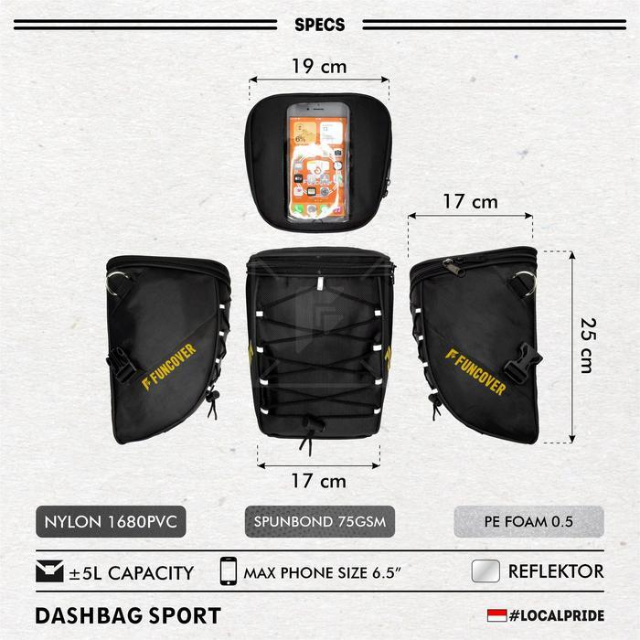 Tas Motor Stand Phone Holder Hp Dashbag Tankbag Kapasitas Besar Selempang Waterproof Nmax