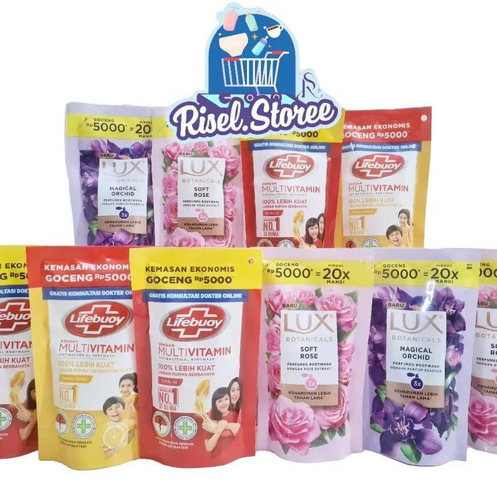 PAKET 30 PCS SABUN MANDI CAIR LUX DAN LIFEBOUY 5000AN // PAKET HEMAT