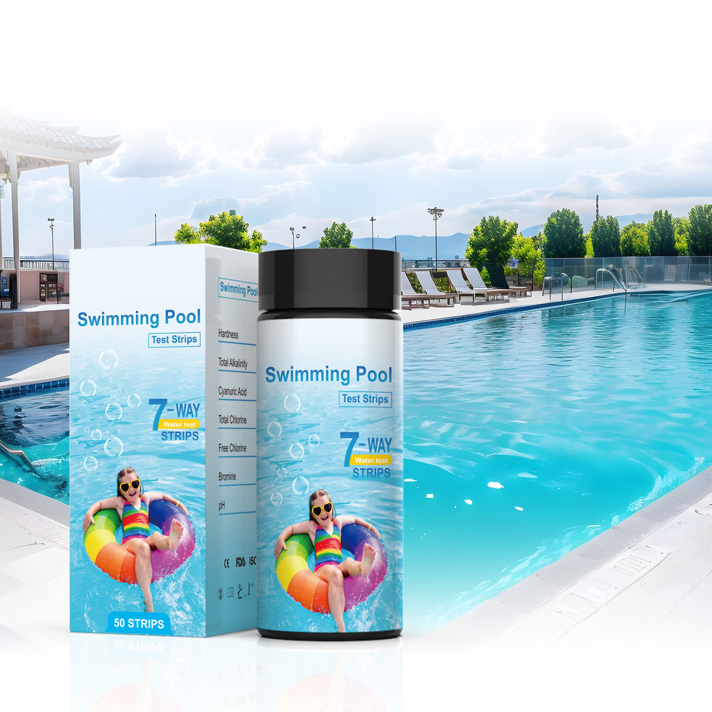 Best Swimming Pool Water Quality Test Paper, W-7 I N-1 Test Strips, Residual Chlorine and Bromine