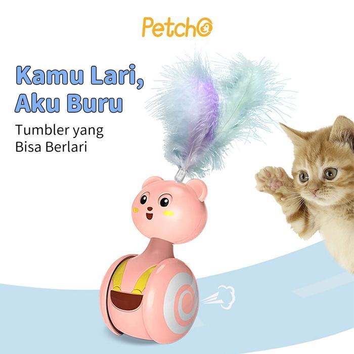 Diki_Diku Petcho Mainan Kucing Interaktif Otomatis Tidak Pakai Baterai Bisa Bergerak Sendiri Tumbler