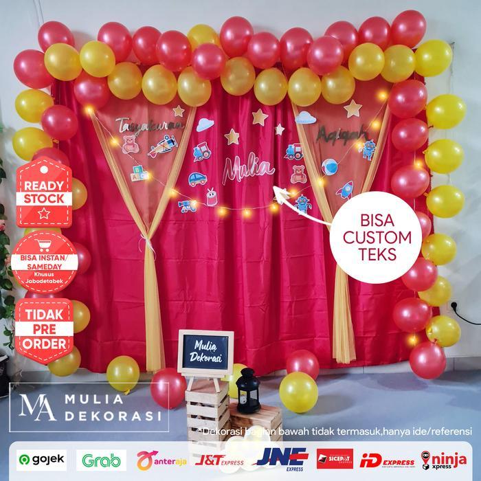 Dekorasi Backdrop Aqiqah Khitan Syukuran 4 7 Bulan Ultah Paket N Balon