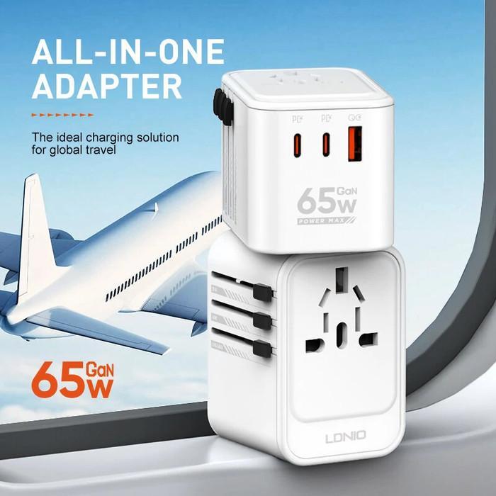 Ldnio Z6 Adapter Universal Travel Converter Gan 65W Fast Charging