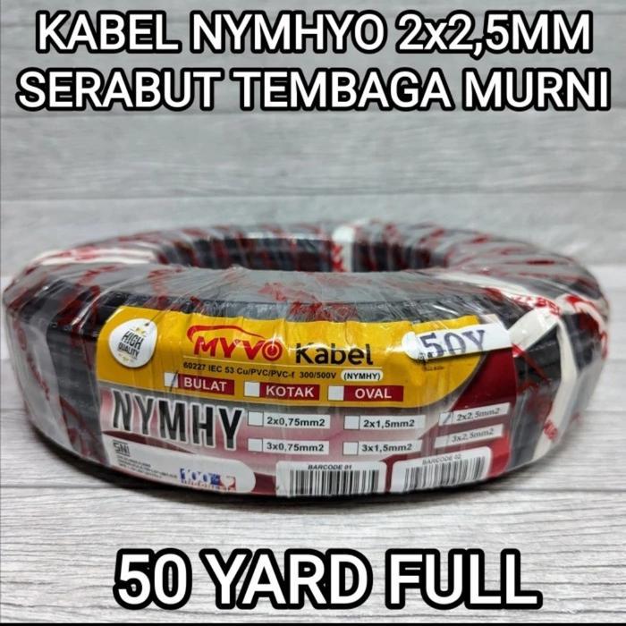 Myvo Kabel Serabut Nymhyo 2 X 2.5Mm 50 Yard Full Tembaga Murni Sni