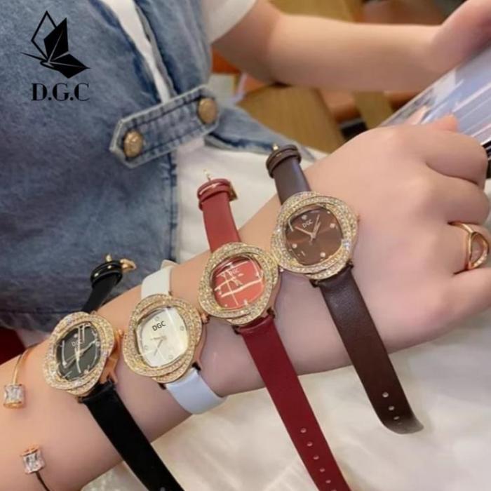 DGC W416 Jam Tangan fashion Wanita kelopak berlian, jam tangan wanita dial kecil, jam tangan tali