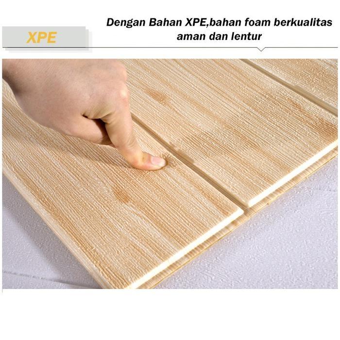 Wallpaper/wallfoam Dinding 3D Foam Serat / Motif Kayu 5mm
