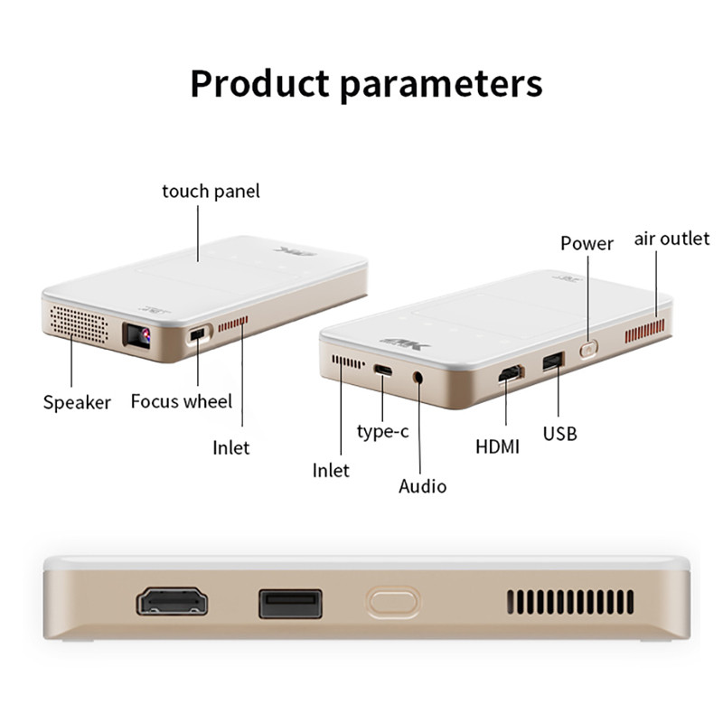 Smartldea New Mini Projector Portable Smart Android 13 WIFI Video Pico LED DLP Projector Home