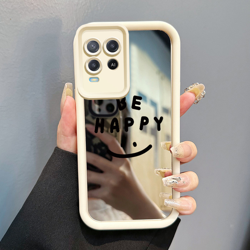 Casing Hp OPPO A54 Case Casing Emoji tas Pola Kasus cermin tangga HP Kasing Silikon Softcase