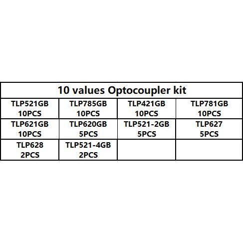 69PCS/Set Optocoupler Kit TLP421 TLP521 TLP521-2 TLP521-4 TLP621 TLP620 TLP627 TLP628 TLP781 TLP785