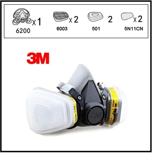 MASKER 3M 6200 RESPIRATOR + 3M 6003 CARTRIDGE FILTER COMPLETE SET