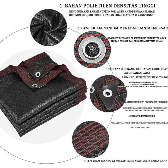 Paranet 95% Lebar Anti Panas Enkripsi 12-pin Jaring Paranet 2/3/4 Meter Shading Net Nylon Pelindung