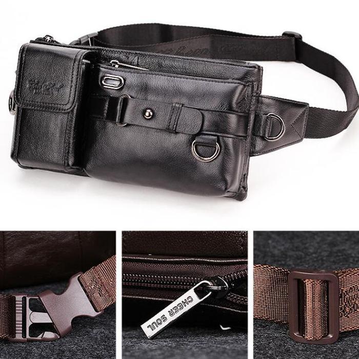 Waist Bag Pria Tas Pinggang Pria Kulit Asli Waist Bag Pria Kulit Branded Import 8812