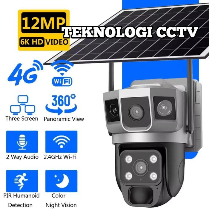 [] TEKNOLOGI CCTV TIGA Layar Tenaga Surya SIMcard 4G Outdoor Waterproof