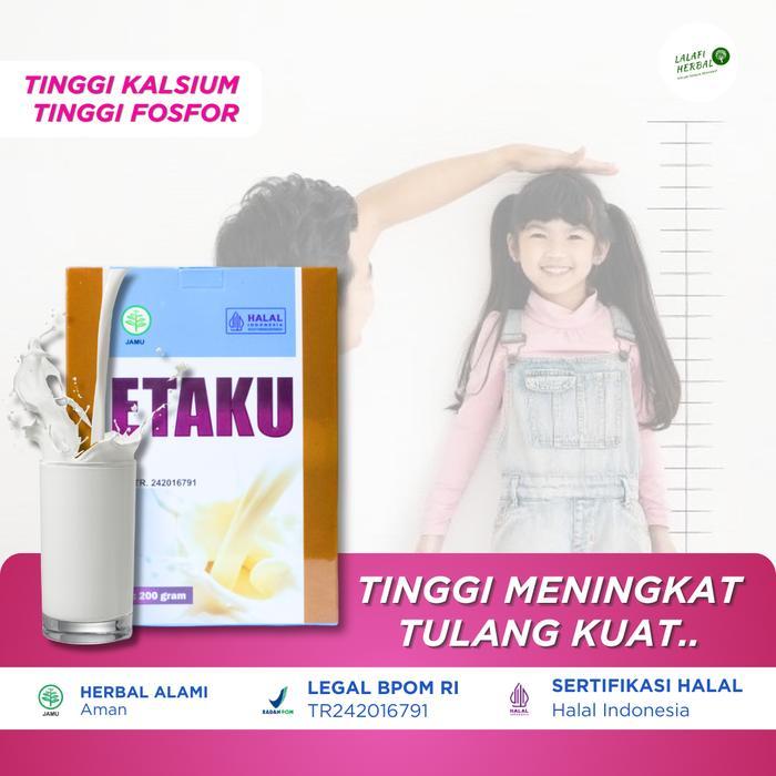 Etaku Suplemen Peninggi Badan Anak Usia 10 - 17 Tahun Susu Kambing Etawa Bubuk 200Gram Vitamin