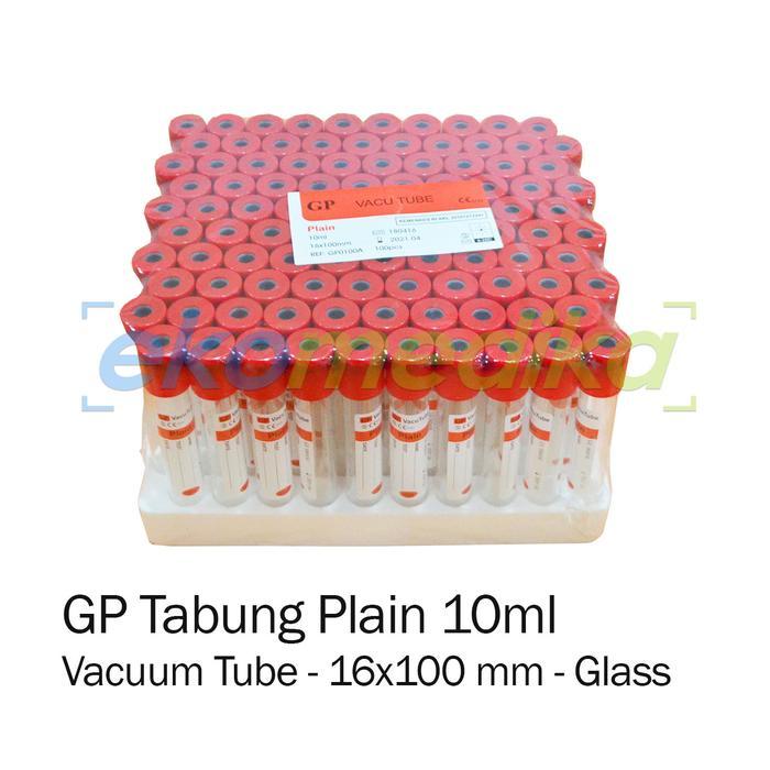 GP Tabung Plain 10ml Glass PET 100ea / GP Vacutainer Vacuum Tube Plain