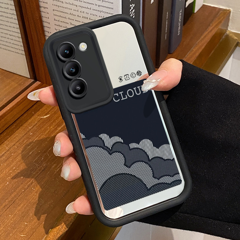Casing Hp Untuk VIVO Y100 5G Z1 Pro Z5x Case Casing pola Awan dan Robot Kesing Tahan sidik jari Kasi