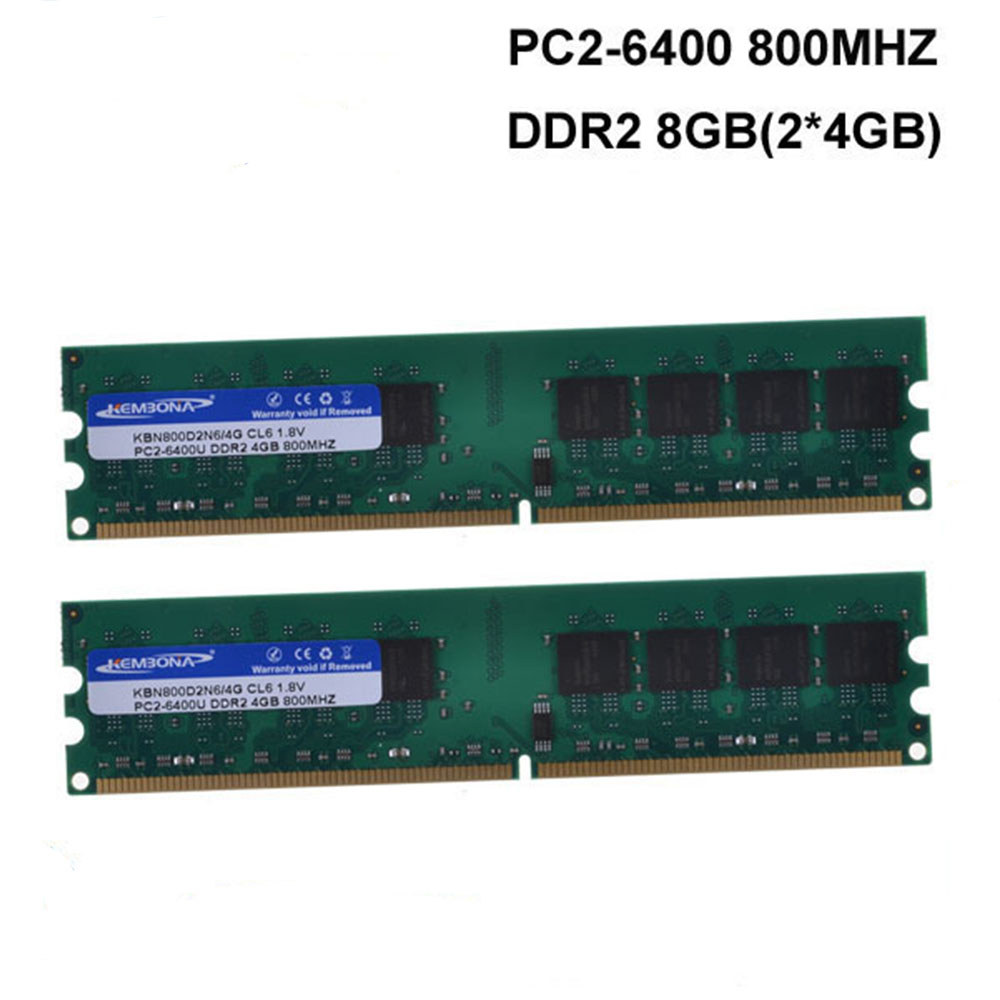 KEMBONA RAM DESKTOP PC DDR2 800Mhz 8GB (KIT of 2x4gb) ddr2 8g kit PC2-6400 only for A-M-D