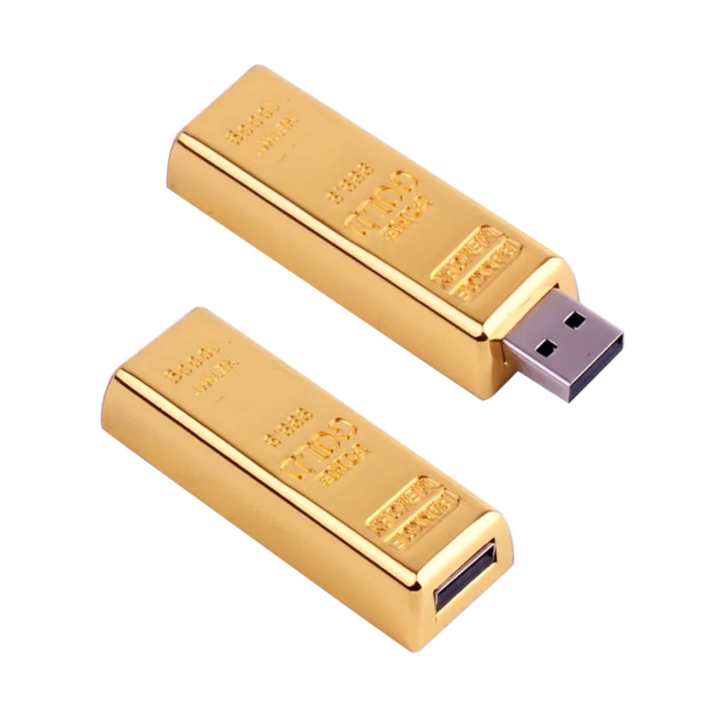 golden usb flash drive Metal pen drive 4GB 8GB 16GB 32GB 64GB Gold Bar 128G USB2.0 Flash memory