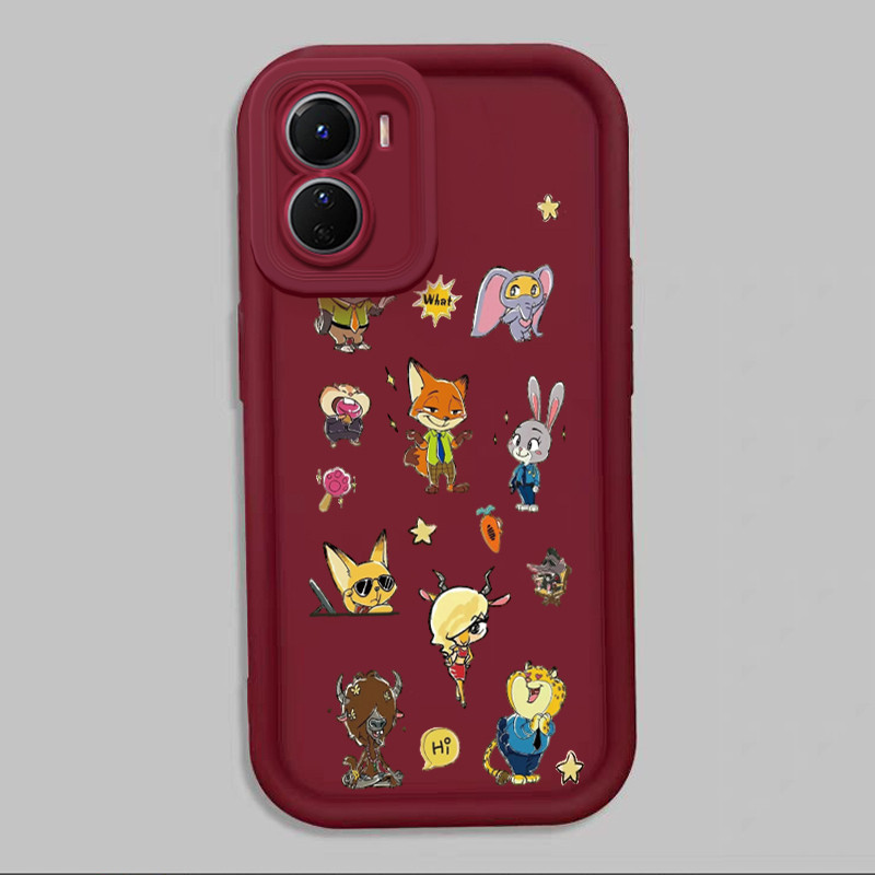 Casing Hp untuk VIVO Y16 Y35 4G Y35 5G Y56 5G Case Rubah dan kelinci Kasing silikon Cesing kuat Soft